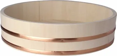 Produktbild von Hangiri 半切 Holzschüssel für Sushi Reis Ø 27 cm / H 7,5 cm Holzbottich