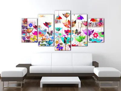 Produktbild von Akustikbild Abstrakt 200x100 cm Bilder Akustikschaum Hochleistungsschallabsorber Schallschutz Leinwand 5 tlg Wandbild Raumakustik Schalldämmung 020101-171