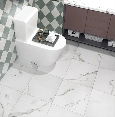 Immagine prodotto di Solidchoice - Piastrelle per pavimento effetto marmo, bianche, con superficie strutturata, 30 x 30 cm