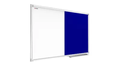Produktbild von Kombitafel Whiteboard und Blau Filz-Pinnwand mit Alurahmen 60x40cm