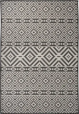Produktbild von Outdoor-Teppich Flachgewebe 160x230 cm Schwarz Gestreift