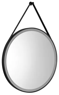 Produktbild von Aqualine STAGO Spiegel mit LED Beleuchtung Durch. 60cm, Rund, Berührungssensor, dimmbar, Schwarz matt