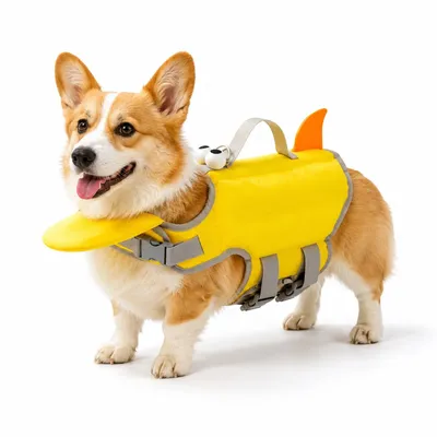 Produktbild von Hundeschwimmweste, Schwimmweste mit hohem Auftrieb, Wassersicherheitsweste für kleine und mittelgroße Hunde, Pudel, wasserdichte Schwimmausrüstung,S