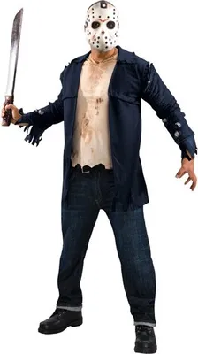 Immagine prodotto di Venerdì 13 Jason Voorhees costume deluxe da uomo, taglia:L