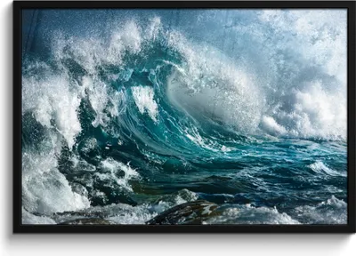 Produktbild von MuchoWow® MuchoWow® Gerahmtes Poster Meer - Golf - Wasser 90x60 cm - Poster mit zchwarzem Bilderrahmen - Fotorahmen - Foto-Plakat
