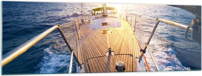 Produktbild von Bilder auf glas - Segelboot Meer - 160x50cm - Glasbilder - Wandbilder - Kunstdruck - zum Aufhängen bereit - Wanddekoration aus Glas - Glas Bilder - Wandbild auf Glas - Einteilig - GAB160x50-4076