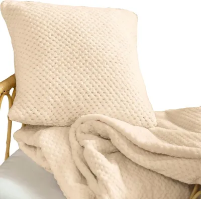 Zdjęcie produktu dla Poszewka dekoracyjna MONTE 40x40 cm kremowa – mikrofibra, zamek, 280 g/m²