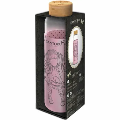 Image de STOR Gorjuss Elegancka Butelka Szklana 585ml z Silikonowym Pokryciem