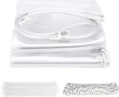 Obrázek produktu pro Průhledná PVC plachta – ochranná plachta 3 x 4 m – voděodolná – silná 420 g/m² – odolná proti větru a mrazu