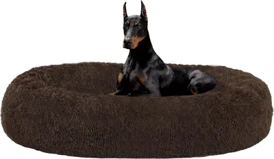 Produktbild von Hundebett HMTOPE Orthopädisches Hundebett, rundes Hundekissen, Hundesofa, Katzenbett, Donut, kuscheliges Hundehöhlenbett, waschbar, Durchmesser 120 cm