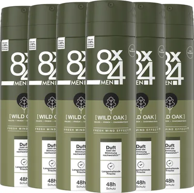 Produktbild von 8x4 Deo Spray Wild Oak 6 x 150ml