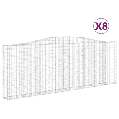 Produktbild von Gabionen mit Hochbogen 8 Stk. 400x30x140/160cm Verzinktes Eisen