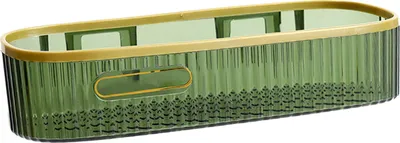 Image de Support de rangement mural Support de rangement sans perforation pour salle de bain Support de rangement sans perforation pour la maison Long Strip ? Vert foncé