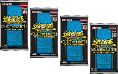 Image de Yu-Gi-Oh!, Booster anniversaire de 4 cartes Rarity II 25 ans, multicolores