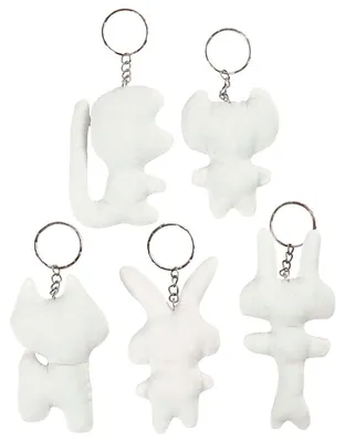 Produktbild von Creativ Company Stoff Tiere Schlüsselanhänger Set - 5 Stück - Bastelspielzeug