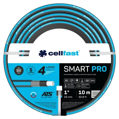 Image de Cellfast SMART PRO ATS Tuyau d'arrosage 4 couches ATS Tricot flexible Résistant à la plicature UV et aux algues 1" 10 m