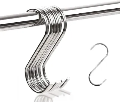 Produktbild von S-Haken [10 Stück], S-förmige Metallhaken, multifunktionale Haken, für Küche, Bad, Schlafzimmer und Büro (Silber)