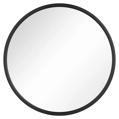 Image de Miroir de maquillage - Miroir rond en verre à fixer au mur - À suspendre - 60 x 60 cm - Noir