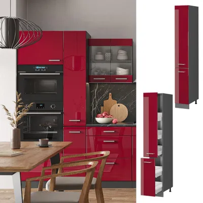 Produktbild von Apothekerschrank Vicco R-Line Rot Hochglanz 30 cm, Model 37851
