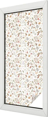 Produktbild von Buntglas Fensterfolie – 116x50 cm – Stained-Glass Design – blickdichte dekorative Sichtschutzfolie – selbstklebend, UV-Schutz – Herbstmuster