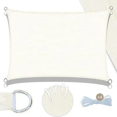 Produktbild von Famanu Sonnensegel rechteckig 25 x 4 m - atmungsaktiv, UV-Schutz 95%, creme