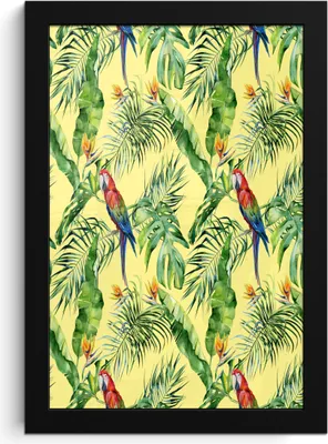 Produktbild von MuchoWow® MuchoWow® Gerahmtes Poster Vintage - Vogel - Papagei 20x30 cm - Poster mit zchwarzem Bilderrahmen - Drucken - Bilder Poster im Rahmen