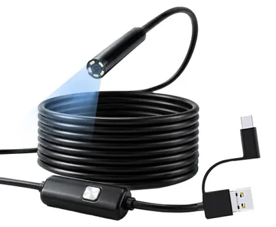 Image de Caméra endoscopique filaire 3-en-1 avec un câble de 5 mètres et une résolution de 1080p