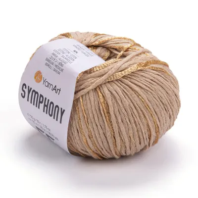 Produktbild von YarnArt Symphony 2105 Beige – s Effektgarn mit Wollanteil, weich & glänzend, ideal für elegante Strickprojekte – 50g / 125m