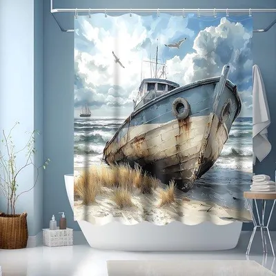 Produktbild von Wasserdichtes Duschvorhang 150x180cm Polyester schimmelbeständig