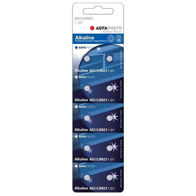 Immagine prodotto di Batterie alcaline a bottone AgfaPhoto 1,5 V, LR60-LR621-AG1-364, blister 10 pz