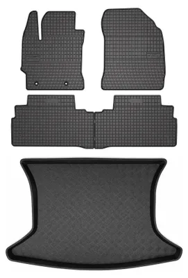 Produktbild von Gummimatten + Kofferraumwanne für Toyota Verso 2009-2013 (Standard-Kofferraum) – Schwarz, passgenau – Wielganizator SolidPRO