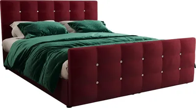 Obrázek produktu pro Čalouněná boxspringová postel 180x200 s úložným prostorem KAUR - červená