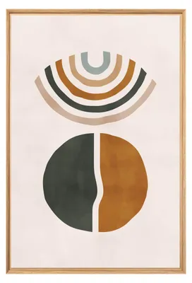 Image de Tableau mural encadré arc en ciel 65x97 cm, Tableau mural moderne pour décoration intérieure