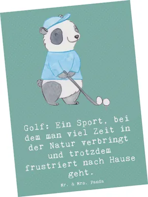 Produktbild von Mr. & Mrs. Panda Postkarte Golf Erlebnis - Meeresbrise - Geschenk, Sportler Geschenke, Teamsport, Humor, Grußkarte, Sport, Sportart, Leidenschaft, Ansichtskarten, Freude