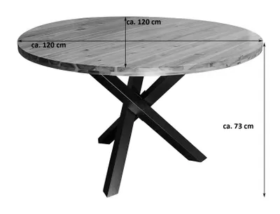 Produktbild von Esszimmertisch rund 120 cm cognacfarben Akazienholz ISABELLA