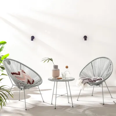 Produktbild von home24 Sitzgruppe - 3-teilig - Stahl / Polyrattan