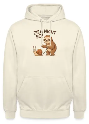 Produktbild von Spreadshirt Zieh Nicht So | Faultier Und Schnecke Humor Uni Hoodie, L, Vanille-Milchshake