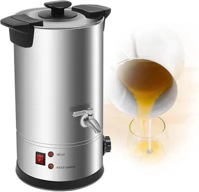 Produktbild von 10 Liter Wachsschmelzer für Kerzenherstellung Edelstahl Kerzenschmelztopf mit Hitzebeständigem Griff für Kerzen Wachsschmelzgerät für Zuhause DIY Kleine Kerzenladen