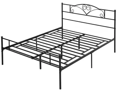 Immagine prodotto di Struttura Letto Matrimoniale 160x200 cm in Acciaio con Doghe Integrate Nero
