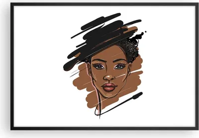 Produktbild von Gerahmtes Poster - Schwarzer Rahmen - Afrikanisch Modern Porträt - 91,5x61 cm - Wand Bild - Wanddeko - Wandbilder - Kunstposter - Wandposter - Bilderrahmen - Bilder - Kunstdruck - P2BAA91x61-4646