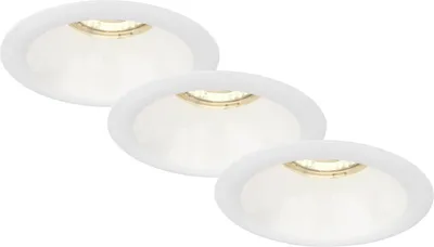 Zdjęcie produktu dla Zestaw 3 reflektorów sufitowych LED GU10 do wbudowania IP23 9,5cm biały
