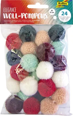 Immagine prodotto di folia 50243 folia pompon di lana "Elegance", 24 pezzi, colori assortiti