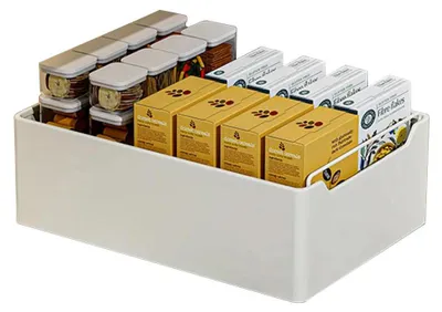Immagine prodotto di Cassetto estraibile - Cestello/cassetto per mobile da cucina - Larghezza 25 cm - Acciaio - Per cucina, bagno, dispensa - Bianco