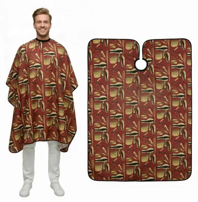 Zdjęcie produktu dla Peleryna fryzjerska barberska do salonu duża strzyżenia 140x155 klamra