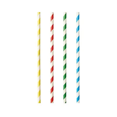Produktbild von Papstar Shake-Halme, Papier "pure" Ø 8 mm · 21 cm farbig sortiert "Stripes" 10 x 100 Stück