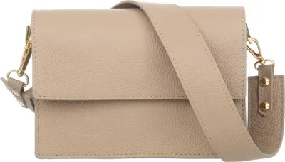 Produktbild von Frena Handtasche aus italienischem Leder - Magnetverschluss, 2 Fächer, verstellbarer Schulterriemen - Perfekte Innenorganisation - Beige