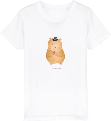 Produktbild von Mr. & Mrs. Panda Kleinkinder T-Shirt Hamster Hut 12-14 Jahre (152/164) - Weiß - Geschenk, Bio Kinder, Öko, Teenager, Kindershirt, Magier, Zylinder, Lustige Sprüche