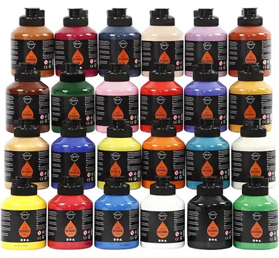 Obrázek produktu pro Sada akrylových barev Pigment, různé barvy, 24 x 500 ml
