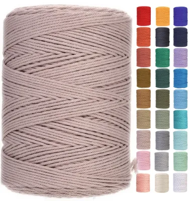 Productafbeelding van 3 mm x 450 m Macrame Katoen Koord in Warm Grijs