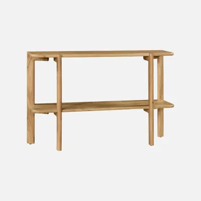 Immagine prodotto di Consolle esotica in legno di acacia con 1 ripiano, Marrone naturale